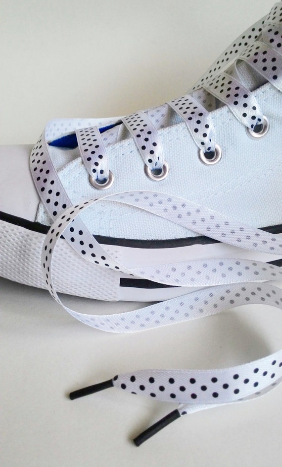 black and white polka dot shoelaces