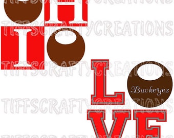 Cricut, cut files, silhouette, buckeyes, ohio state buckeyes, go bucks svg, love football svg, football cut file, football fan svg, osu svg