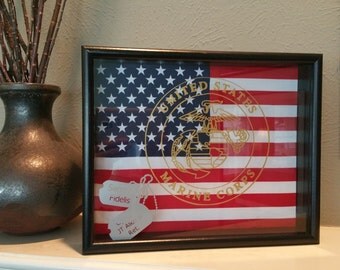 Marine Corps Shadow Box Frame with Flag