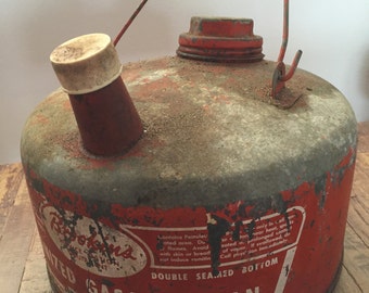 Vintage Galvanized Brookin's Gasoline Can