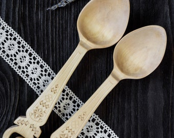 A pair of hand carved wooden spoons, Gift for the couple, Ethnic, Handmade, Wooden Spoon, Hand Carved Spoons, Wedding Gift, Decorative Spoon
