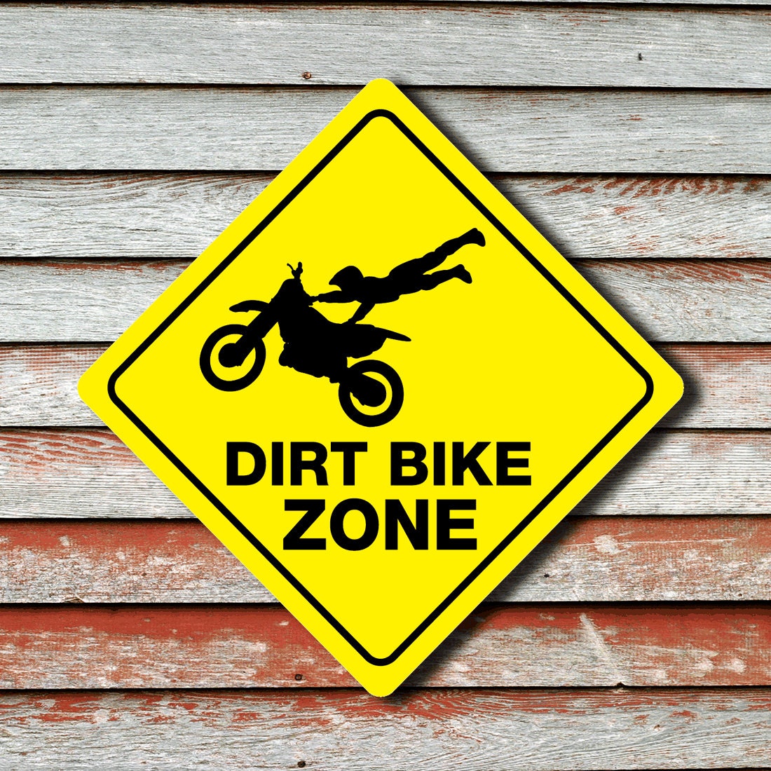 DIRT BIKE ZONE Funny Novelty Crossing Sign 12x12