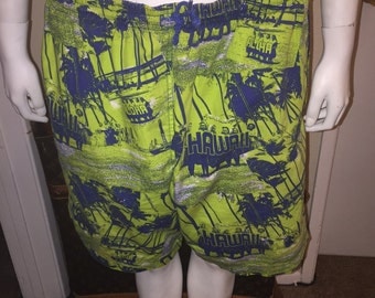 The GAP Vintage 80s Men Bermuda Surf Shorts Size M/L Surfing Surf Beach Beachware Lifeguard Hawaii Hawaiian