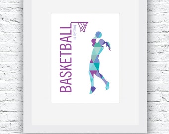 Girls Basketball Printable, Basketball Print, Basketball Wall Art, Basketball Decor, Printable Wall Art, Basketball Girls, Basketball Gift