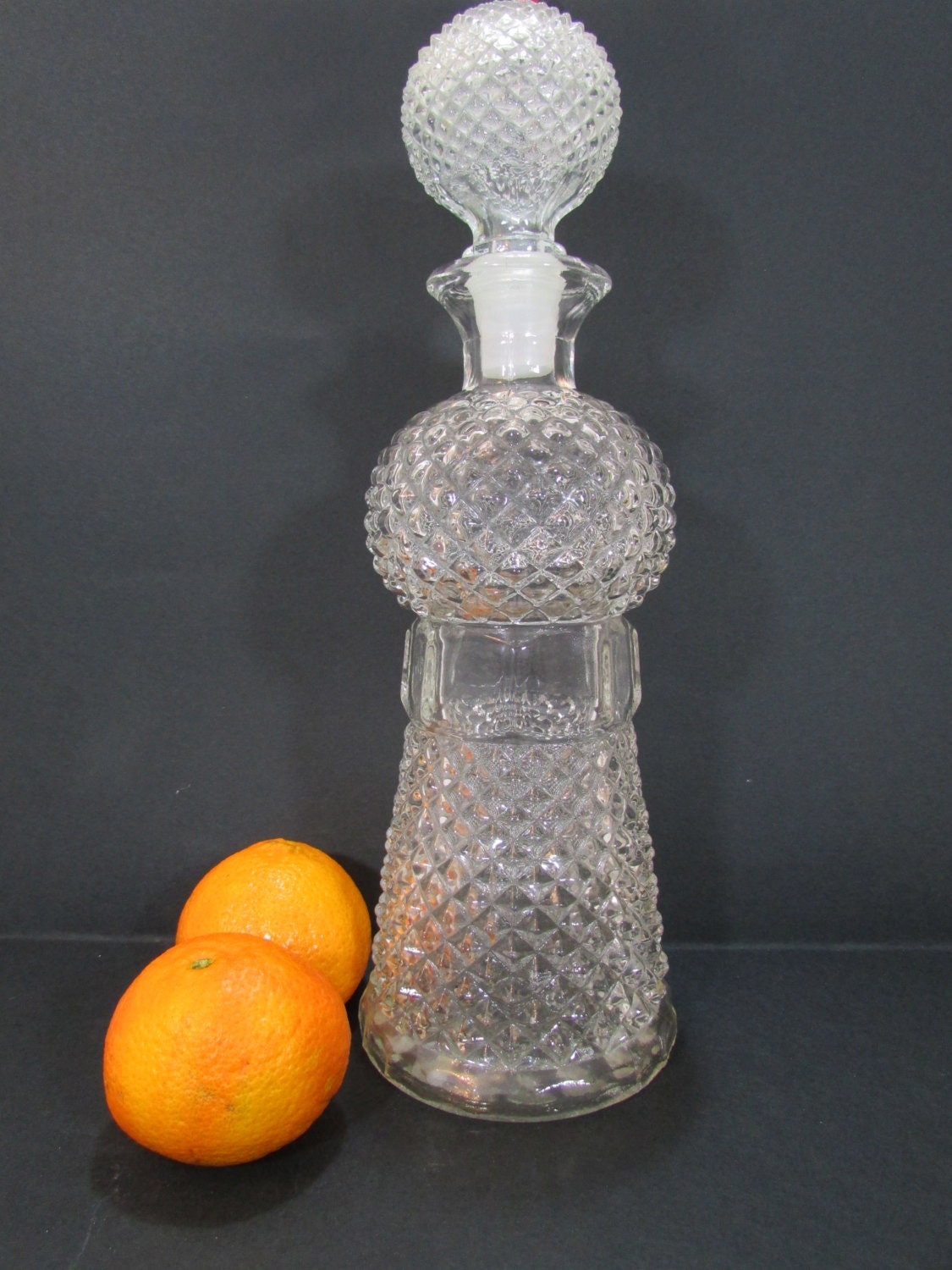 Vintage Whiskey Decanter/Old Decanter/ Vintage Glass Decanter/
