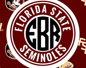 Florida State Seminoles Monogram Frame Cutting Files in Svg, Eps, Dxf, Png for Cricut & Silhouette | FSU Vector | Go Noles Graphics