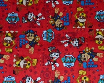 PAW PATROL FABRIC / 1/2 Yard For Quilting / Marshall - Rocky - Chase / Dogs / Firefigher - Constructio -Police