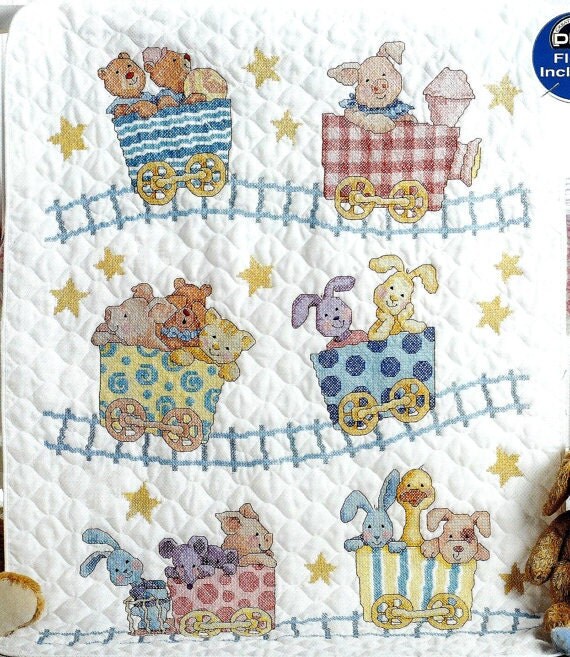 BABY QUILT KIT / Sale Cross Stitch / Little by whatcamesecond