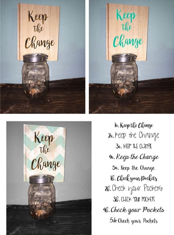 Custom Laundry Room Change Jar by ThreeBrokeDogs on Etsy