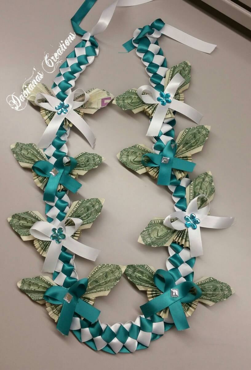 20 dollar Money butterfly ribbon Lei
