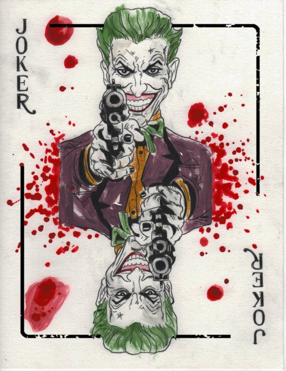the joker art card dark knight print