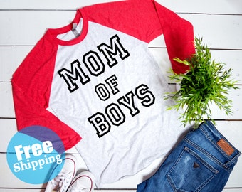Mom of BOYS Shirt, Mom of Boys Raglan, Trendy Tees for mom, Pregnancy announcement, Blessed mama, Mama Life, Gifts for mom