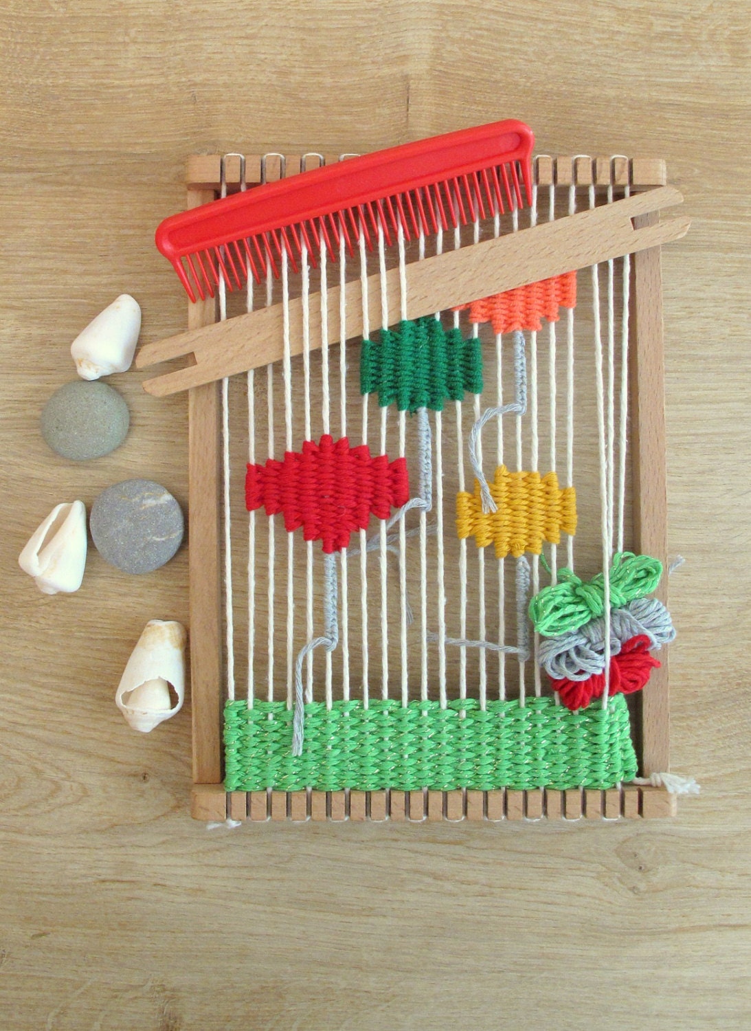 Kids tapestry kit Hand woven loom kids weaving