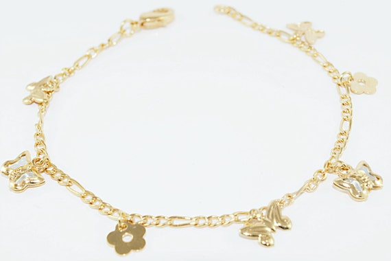 Items similar to 14K Gold Bracelet/Yellow Gold Filled Charm Bracelet on
