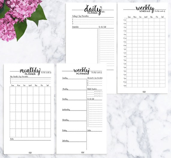 Printable Personal Size Planner Inserts 8 pages by MadeofSimple