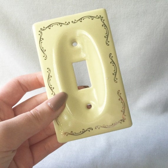 Vintage Ceramic Switch Plate Cover // Decorative Switch Plate