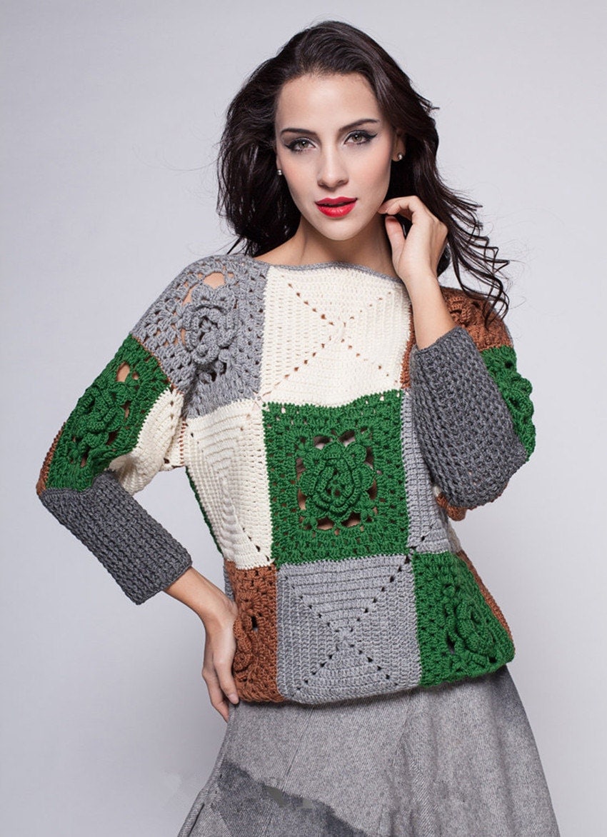 Granny Square Crochet Sweater