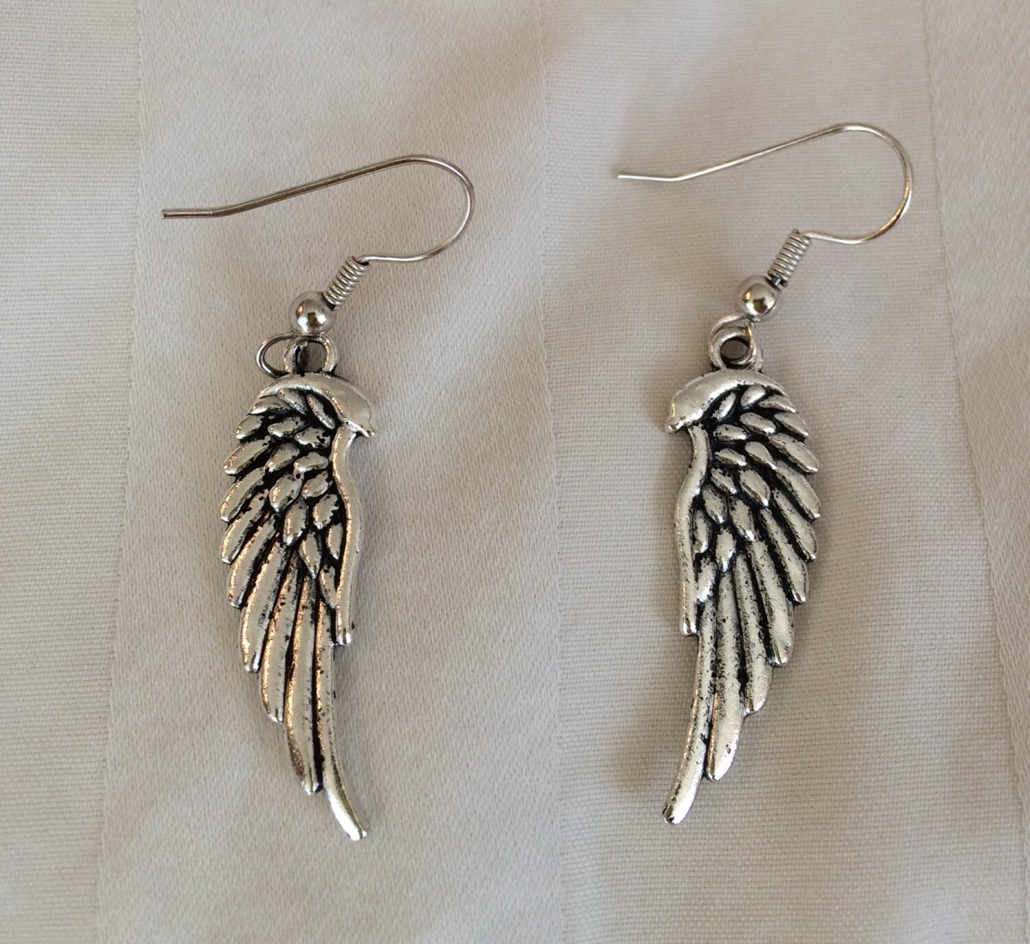 Wing Earrings-Angel Wing EarringsSilver Jewelry-Angel