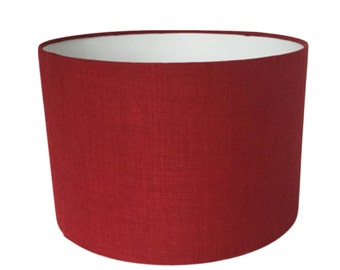 Red Linen Lampshade, Lightshade, Table Lamp, Various Sizes