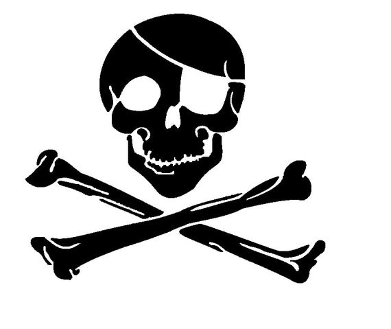 Reusable Jolly Roger Vinyl Stencil 8.5 x 9.5 by CastleTacticalLLC