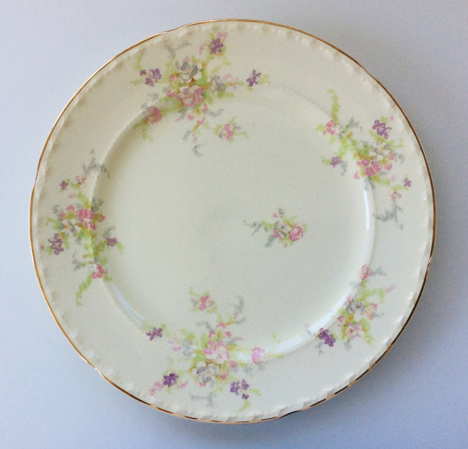 Rare Antique Crooksville White China Plate with Egg&Dart