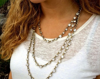 3- Tier Crystal Statement Necklace