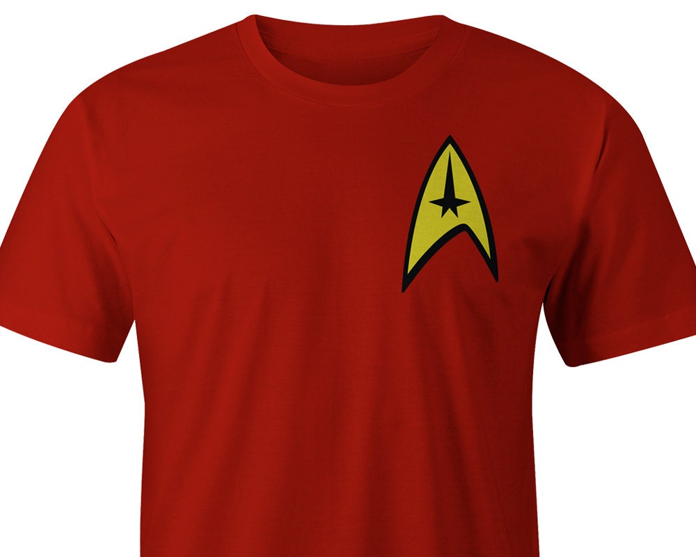 Star Trek Red T-Shirt Left Chest Star Trek Red Tee Star Trek