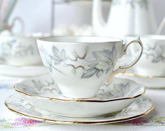Royal Albert tea set: Silver Maple footed tea cup, saucer and plate - elegant china for that perfect tea party