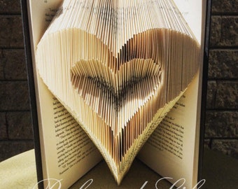 Folded Book Art / Book Folding / Heart / Unique Gift / Book Art / Book Origami