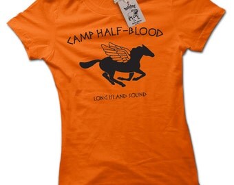 Camp Half Blood CHB Percy Jackson Demigod Shaped Ladies T Shirt Small to 2X Large