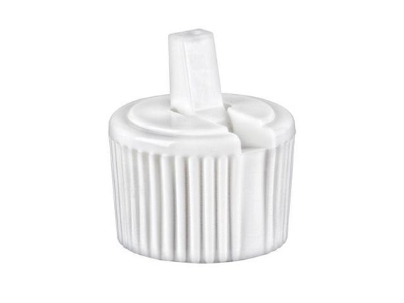 25 White Ribbed Dispensing Cap Bottle Cap Size: 24-410 by BULK25