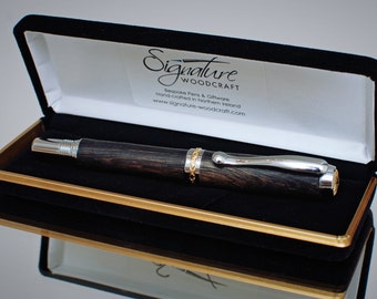 Unique Handmade Irish Bog Oak Fountain Pen - Made in N. Ireland (TRENTON-FP)