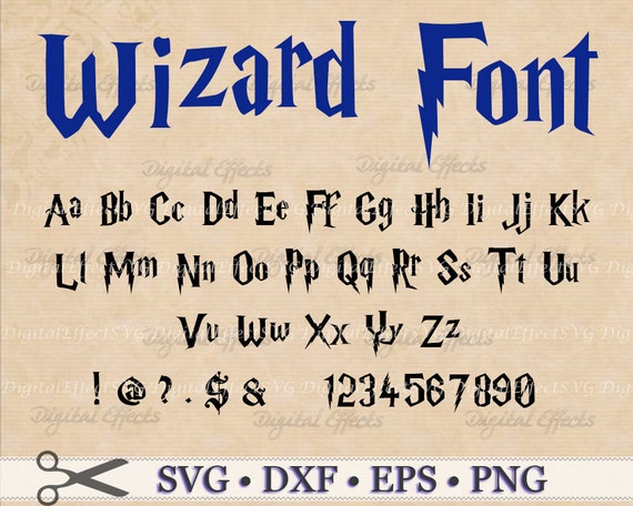 Wizard Monogram Svg Font Dxf Eps Png Files Wizard Svg