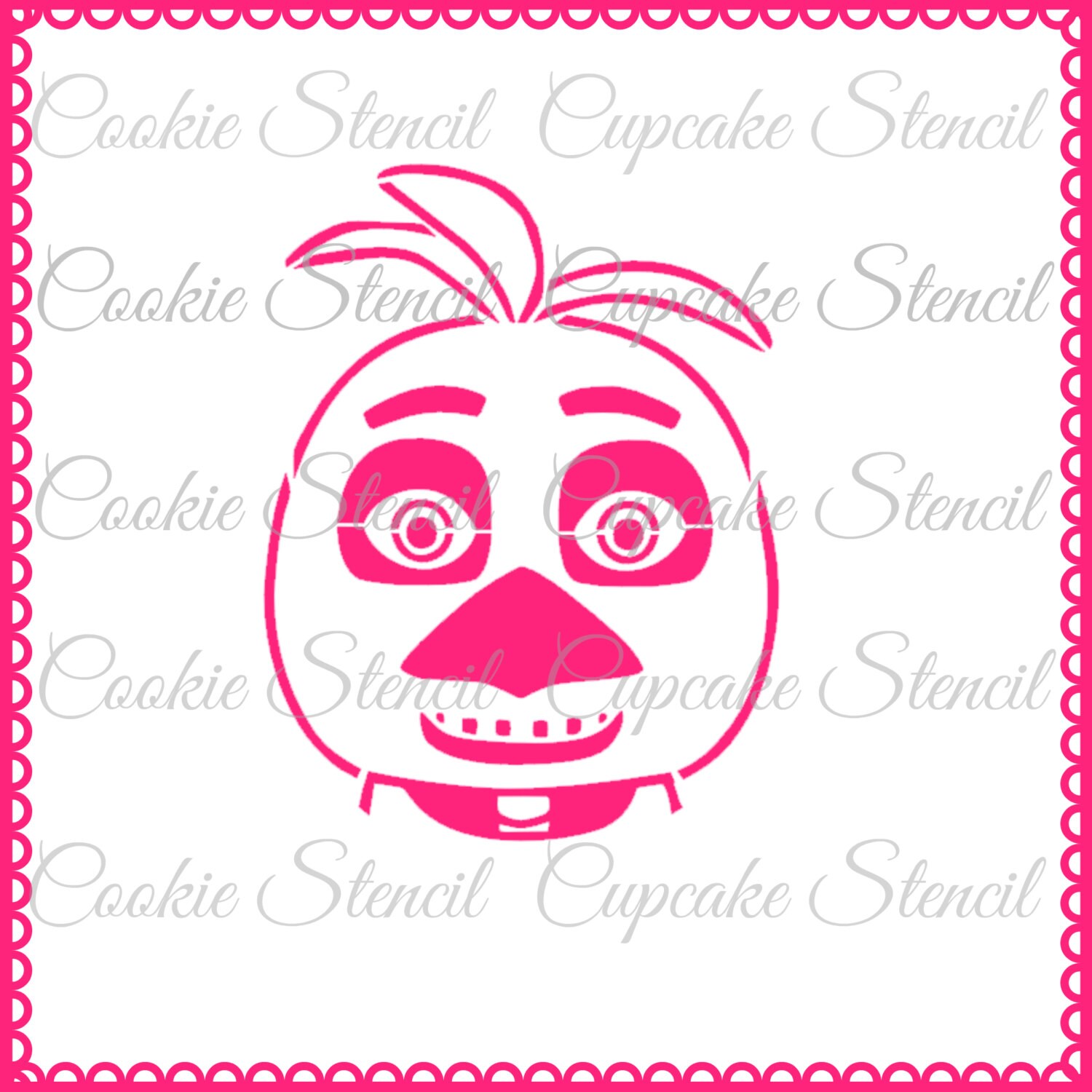 Five nights at Freddys Chica Stencil for cookie decorating