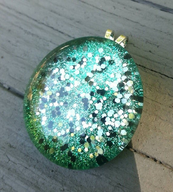 Glitter Pendant/Glitter Jewelry/Princess by PopRocksBox on Etsy
