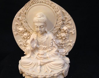 White Raisen Sitting Buddha