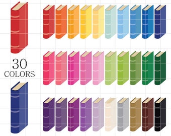 Books Clipart, Colorful Books Clip Art, Rainbow Books Clipart, School Clipart, Library Books Clipart, Book Clipart
