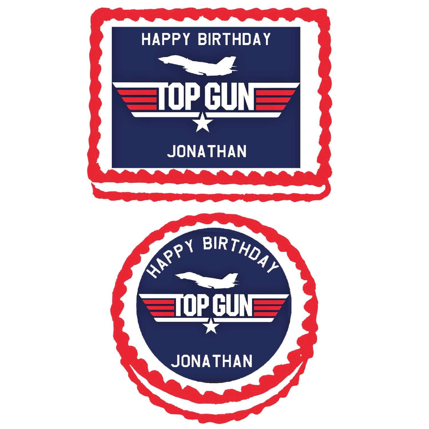 Top Gun Edible Cake Cupcake or Cookie Topper by TheCakeTopperZone