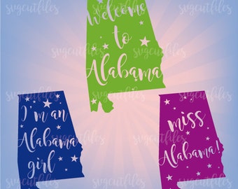 SVG Alabama - Welcome to Alabama SVG- Alabama Digital File - Cricut, Silhouette Studio cutting file, Instant Download