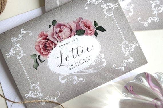 Personalised Bridesmaid Thank You Cards