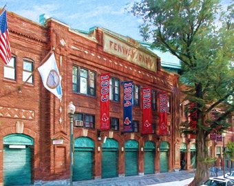 Fenway Park, Boston, Baseball, Boston Red Sox, Historic Ballpark, Guy Gift, Man Cave, Boston Landmark, Boston Art, Boyfriend gift