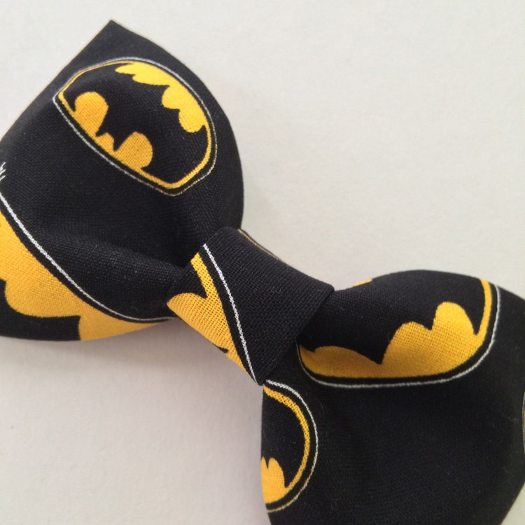 Batman Bow Tie Batman Bowtie with Elastic Neck by BrynnieGirlBows