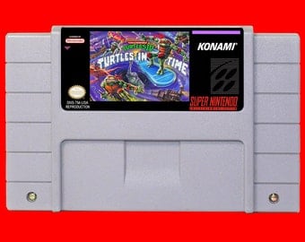Turtles In Time SNES reproduction game, tmnt 4 repro, Ninja Turtles super nintendo game, clean tested and working perfectly, USA seller!