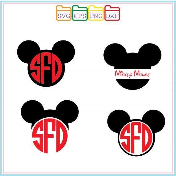 Download Mickey Mouse Monogram Svg Dxf Png Eps Cutting by ...
