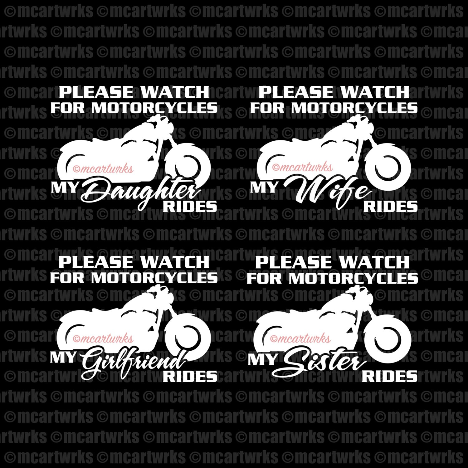 Please Watch For Motorcycles decal by mcartwrks on Etsy