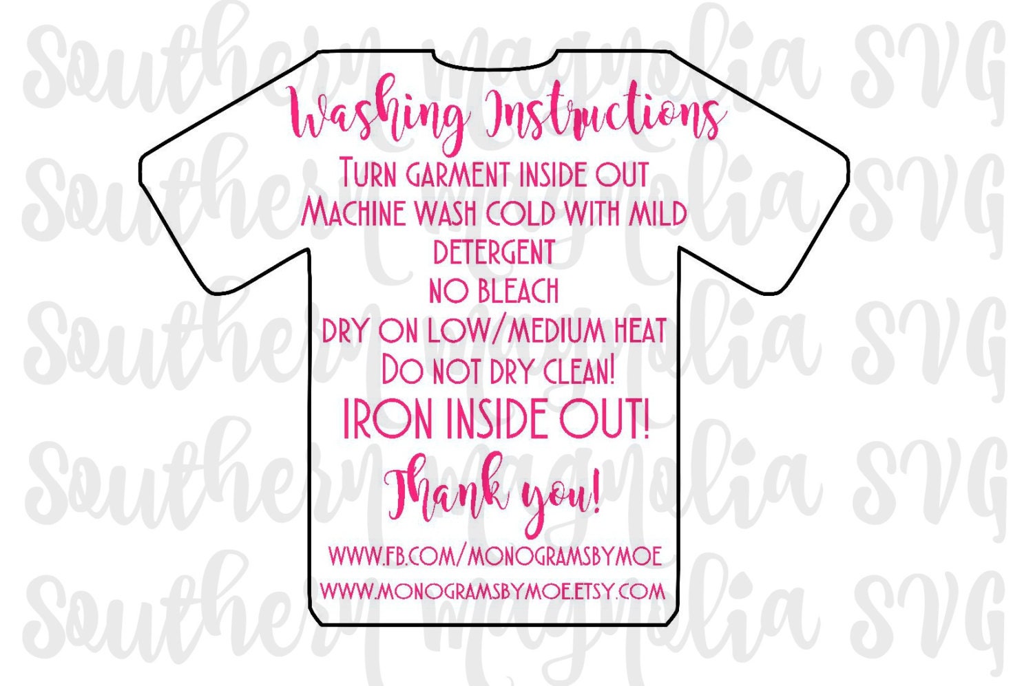 Download Vinyl Apparel Care Card Instructions - Print and Cut File ...