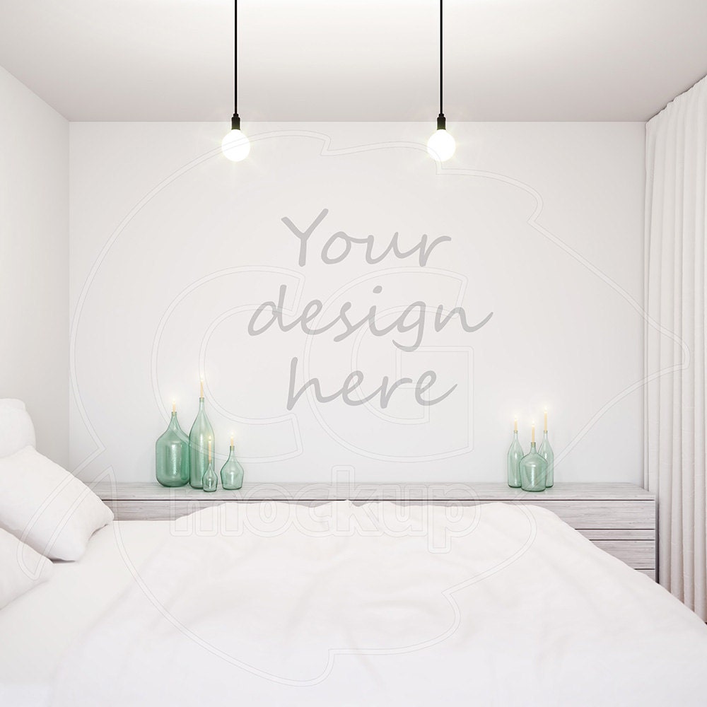 Styled stock Blank wall mockup Wall decal Stencil template