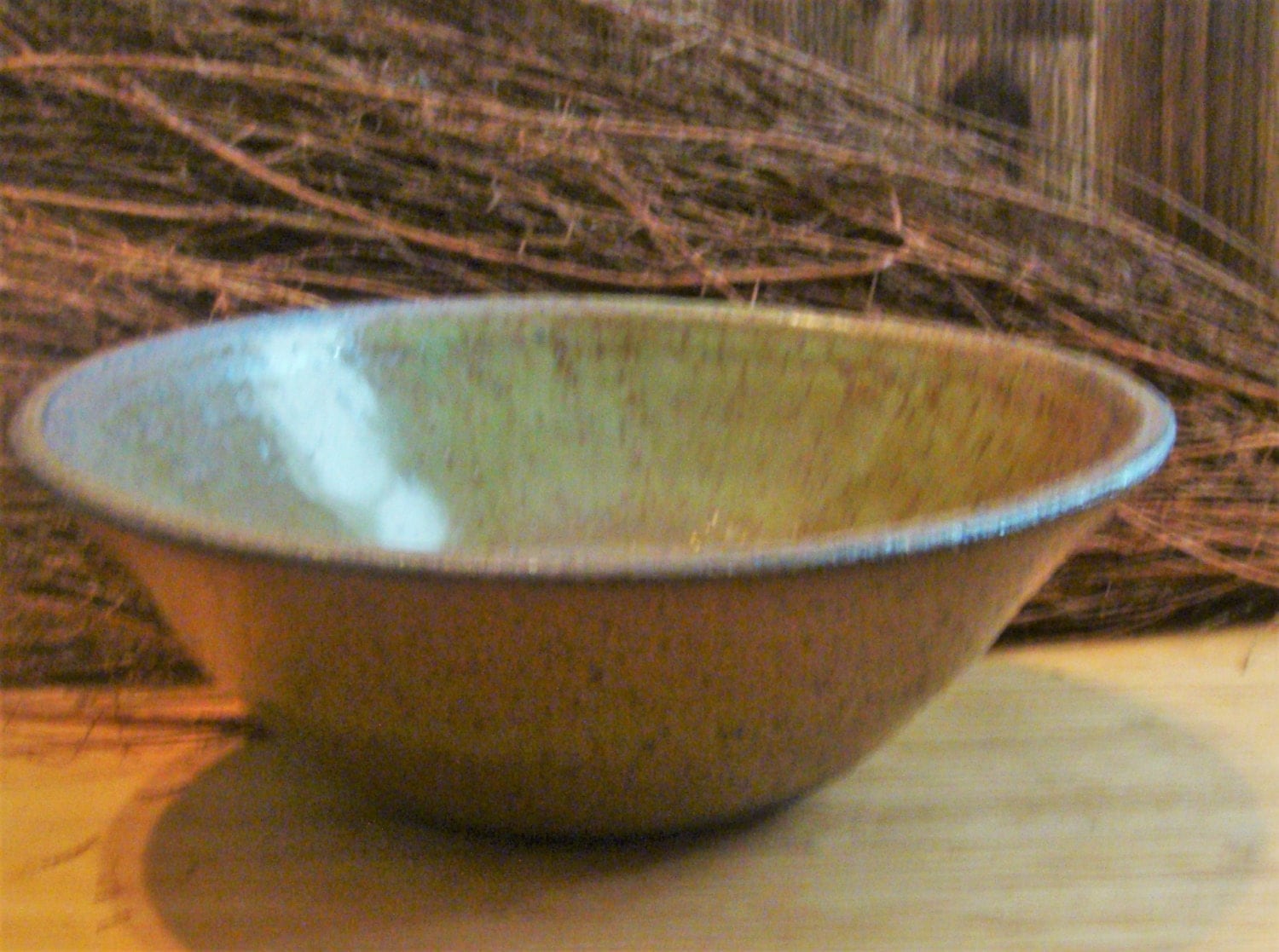 Handmade Ceramic Serving Bowl Green Stoneware Bowl Rustic