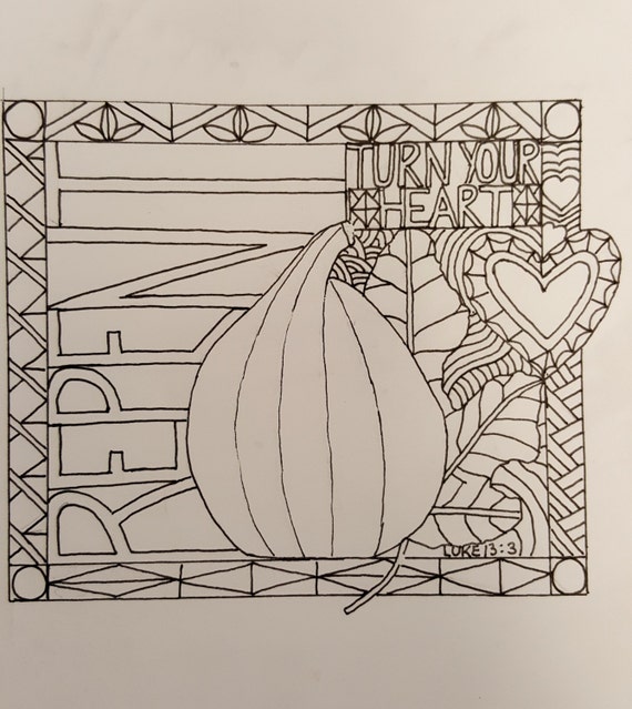 Items similar to Parable of the Fig Tree: Scriptural Coloring pages on Etsy