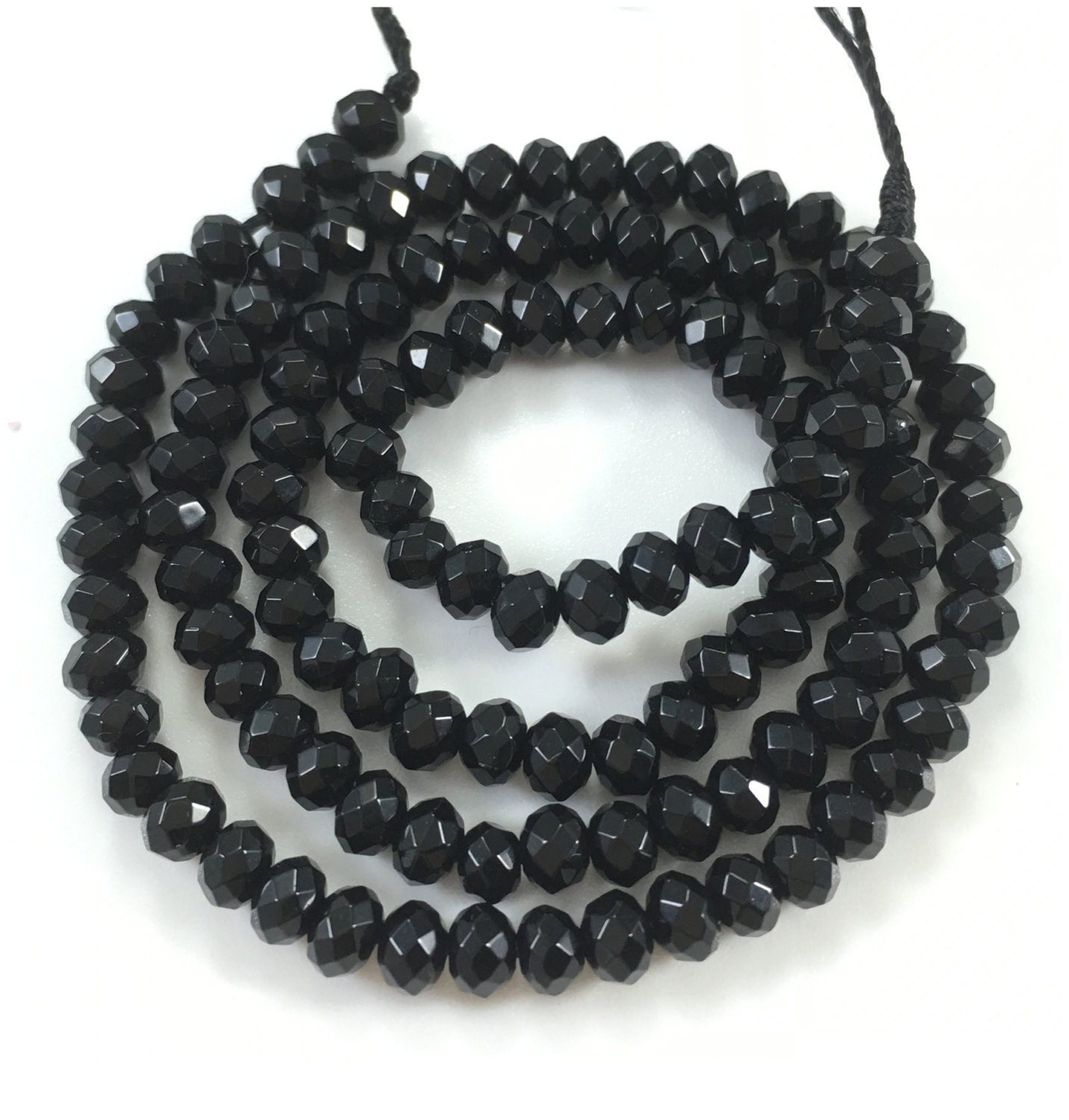 4x3mm Faceted Black Jade Beads Gemstone Beads Wholesale